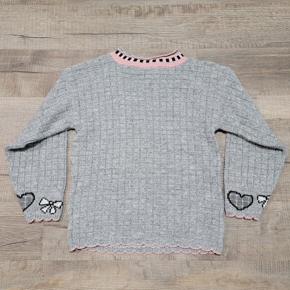 VTG 90s Mickeys Stuff for Kids Scalloped Sweater "Love" Minnie Pink Heart Print - Picture 2 of 8